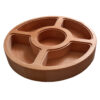 Ronde Houten Noten- & Snack-Organizer – Handgemaakte serveerschaal