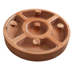 Houten Organizer Box voor Noten & Snacks – Rond Model