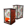 Perzische Houten Theelicht Lantaarn Bloemen (x2)