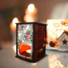 Perzische Houten Theelicht Lantaarn Bloemen (x2)