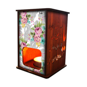 Perzische Houten Theelicht Lantaarn Bloemen (x2)