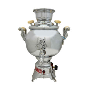 Perzische Elektrische Samovar – Zilverkleurig Messing – 2 Liter