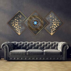 3 stuks Islamitische Posterprint – Troonvers Ingelijste Muurdecoratie