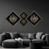 3 stuks Islamitische Posterprint – 4 Qul Surah Ingelijste Muurdecoratie