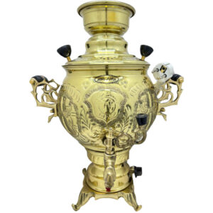 Perzische Elektrische Samovar – Goudkleurig Messing – 6 Liter