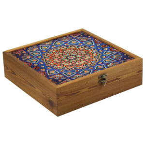 Elegante Theedoos met Laden – Samin Model Blauw