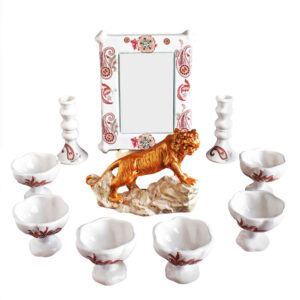 Haft-Sin Schalenset met Spiegel voor Nowruz – Jeyran (10-delig)