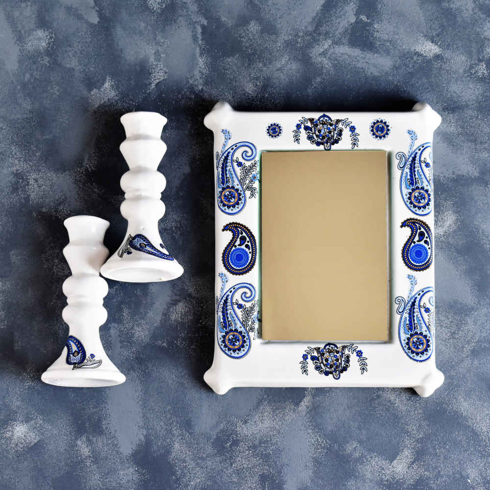 Haft-Sin Schalenset met Spiegel voor Nowruz – Mandegar (9-delig)