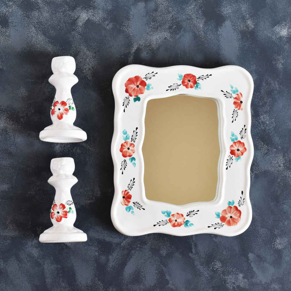 Haft-Sin Schalenset met Spiegel voor Nowruz – Morghe Amin (10-delig)