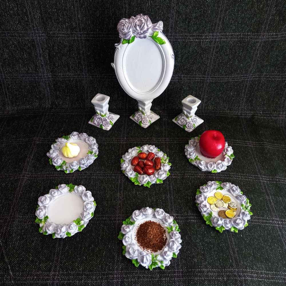 Haft-Sin Schalenset voor Nowruz – Rose (9-delig)