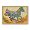 Perzisch Canvas Kunst – Paard & Kalligrafie