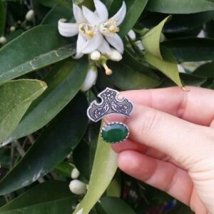 Traditionele Perzische Paarse Amethist Zilveren Ring voor Dames