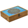 Houten Thee-Organizer met Tegelmotief – Elegante box met vakken