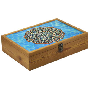 Tegel Motief Houten Thee Organizer – Bruin