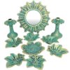 Aardewerk Haftseen Set met Spiegel voor Nowruz – Leaves Turkoois