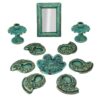 Aardewerk Haftseen Set met Spiegel voor Nowruz – Paisley Turkoois