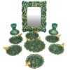 Aardewerk Haftseen Set met Spiegel voor Nowruz – Parandeh Turkoois