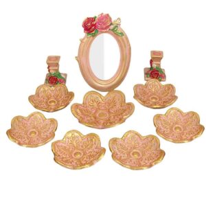 Aardewerk Haftseen Set met Spiegel voor Nowruz – Parva Roze
