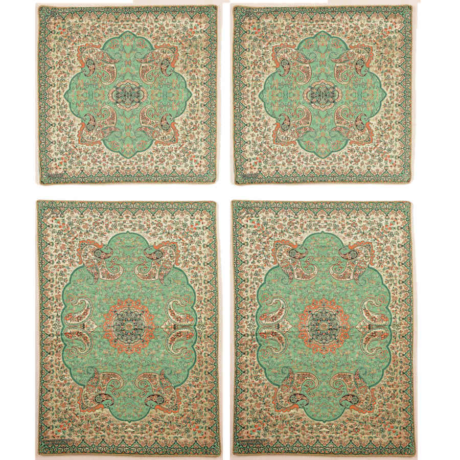 Perzisch Beddengoed Set – Oosterse Stijl Tweepersoons met Termeh Stof – Groen Reyhan
