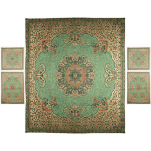 Perzisch Beddengoed Set – Oosterse Stijl Tweepersoons met Termeh Stof – Groen Reyhan