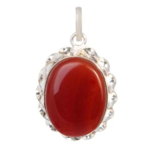 Perzische Zilveren Hanger Klassieke Stijl met Agaat Edelsteen Taraneh