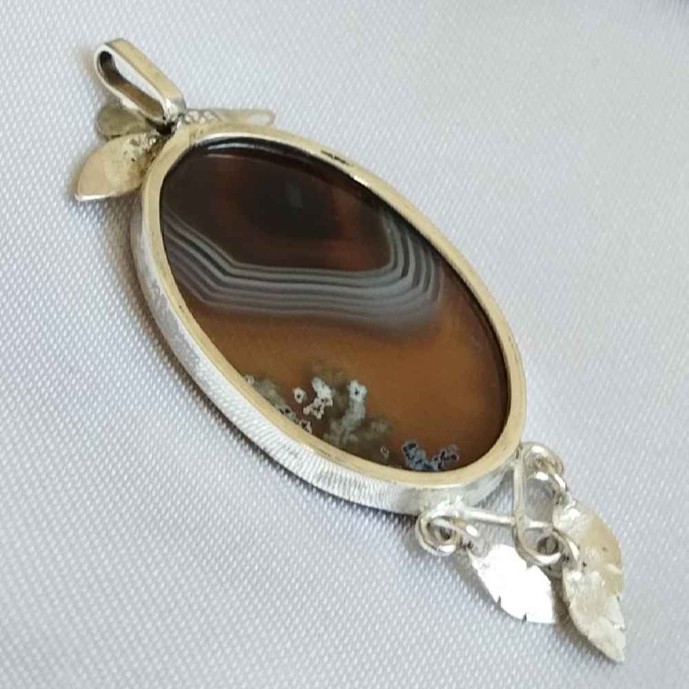 Perzische Zilveren Hanger Klassieke Stijl met Sulemani Agaat Edelsteen Farinaz