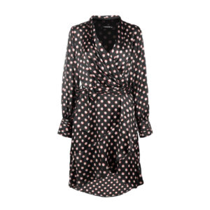 Damesmode Lange Mouwen Jurk Model Gordye – Stippen