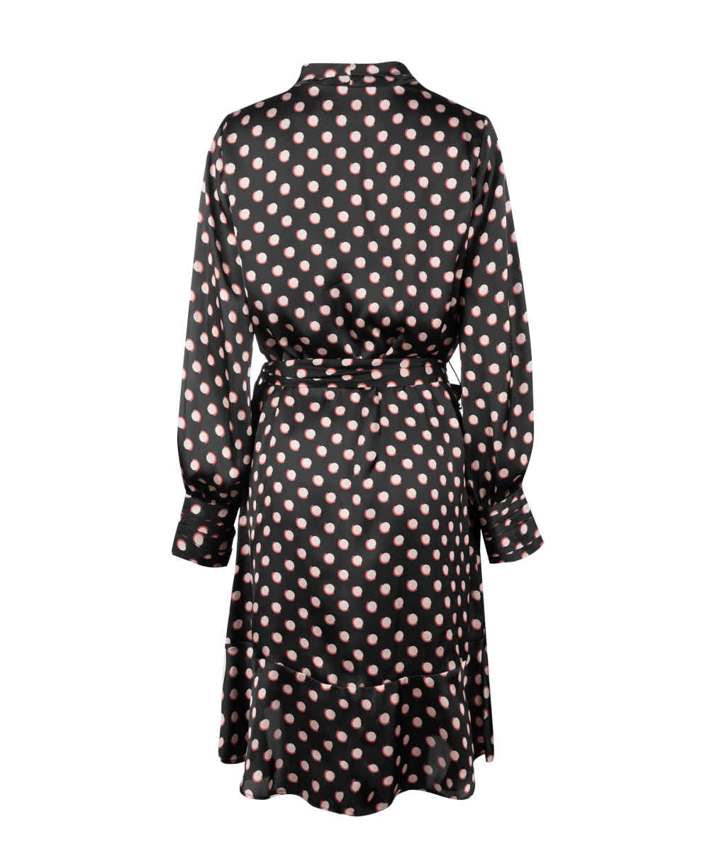 Damesmode Lange Mouwen Jurk Model Gordye – Stippen