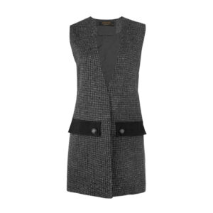 Damesmode Mouwloos Blazer Model Gandom – Grijs