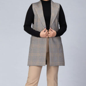 Damesmode Mouwloos Blazer Model Mehrsa – Geruit