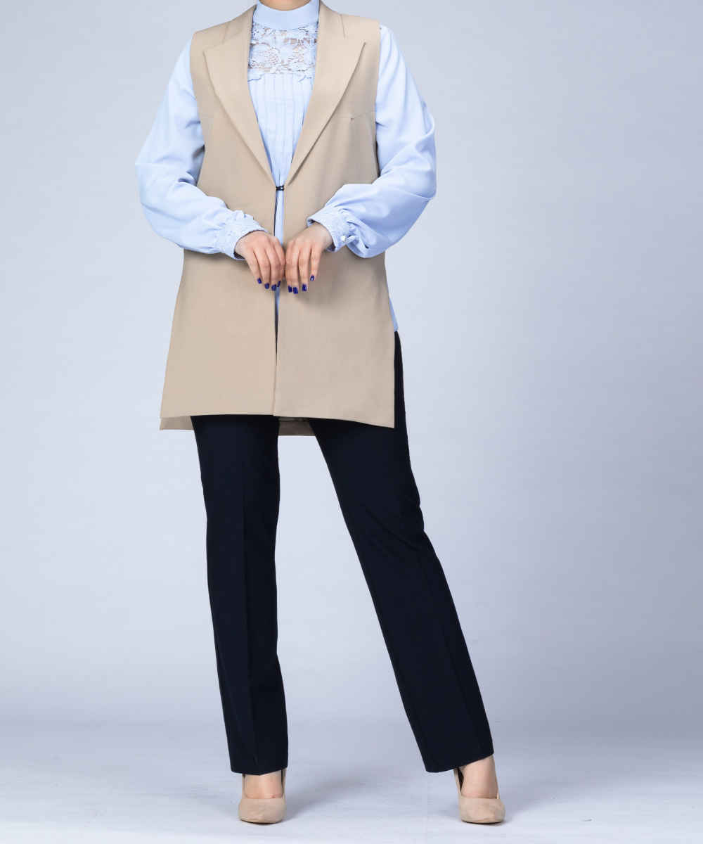 Damesmode Mouwloos Blazer Model Mehrsa – Geruit
