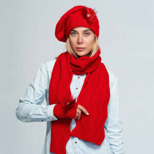Dames Gebreide Hoed en Sjaal Set Model Sam
