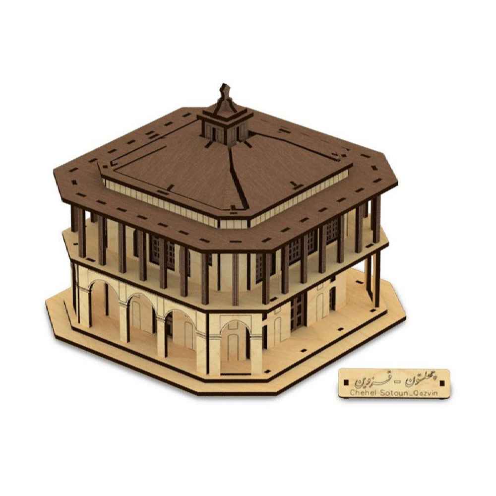98-delige 3D Puzzel: Chehel Sutoon Qazvin – Historisch Model