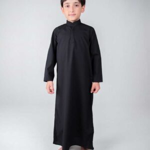 Zwarte Dishdasha Thobe voor Kinderen – Arabische Kleding