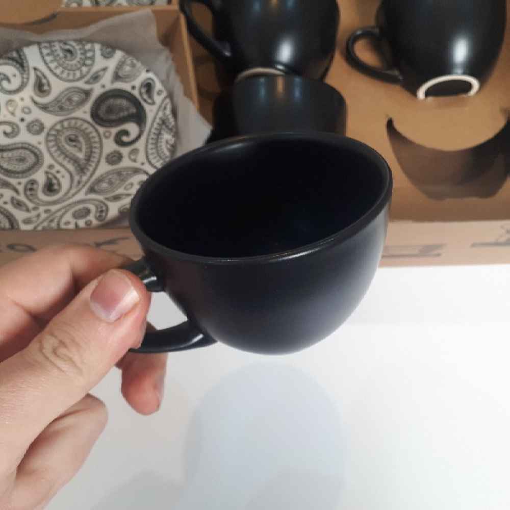 Perzische Theekop Set met Schotel – Paisley Keramiek Design (12 stuks)