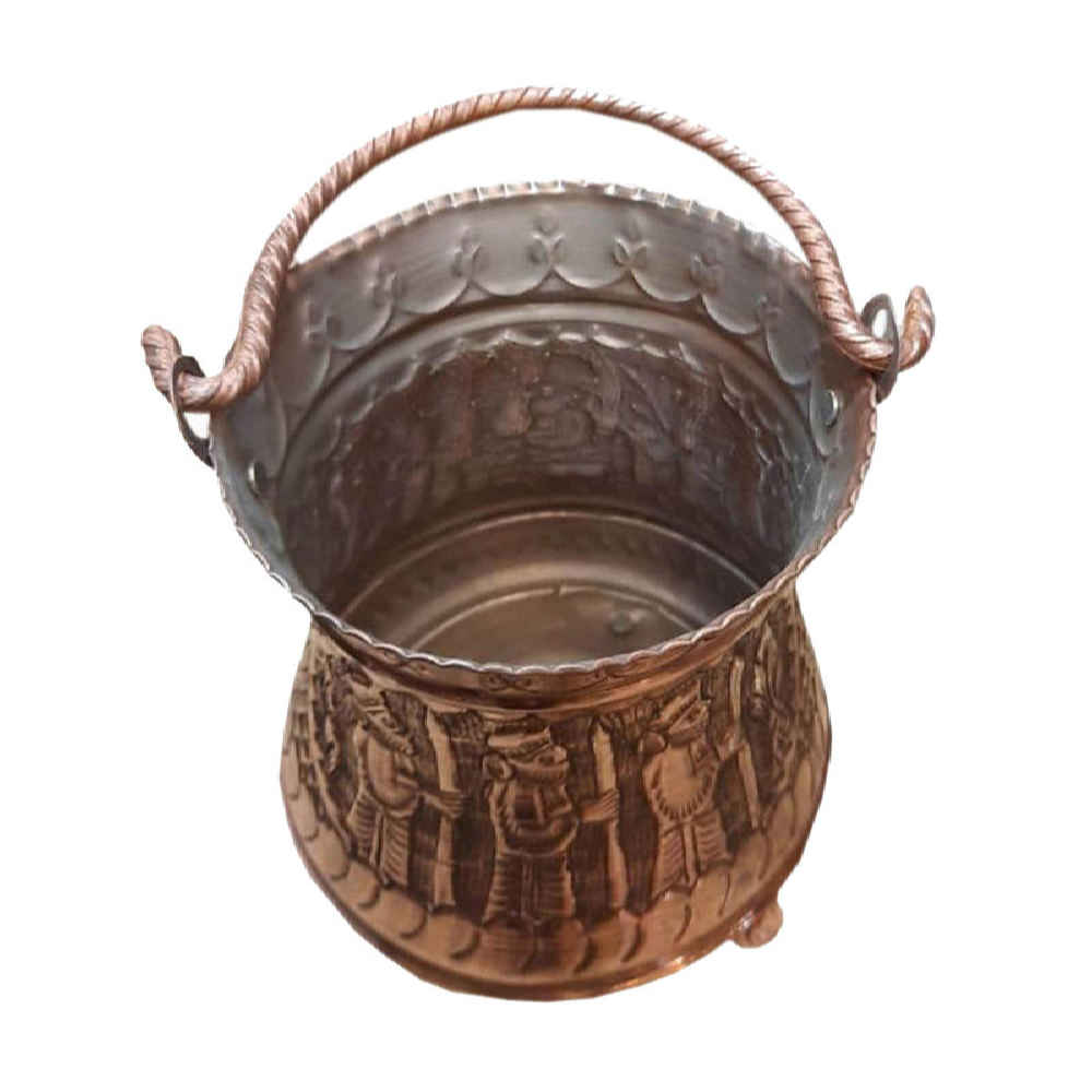 Perzische Koperen Afvalmand – Achaemenid Elegantie