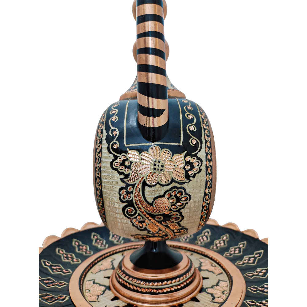 Decoratieve Perzische koperen Aftabeh & wasbekken set