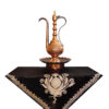 Decoratieve Perzische koperen Aftabeh met bekken – model Afra