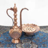 Decoratieve Perzische koperen Aftabeh met bekken – model Panah
