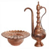 Decoratieve Perzische koperen Aftabeh met bekken – model Toopi