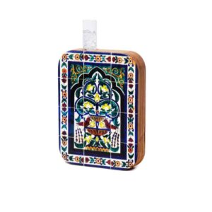 Decoratieve Houten Terrariumvaas met Perzisch Geïnspireerd Patroon Kaashi