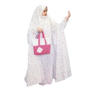 Meisjes’ Taklif Ceremonie Chador – Model Floral (Wit)