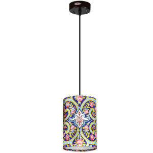 Stoffen Hanglamp met Fluwelen Cilinder Lampenkap Nava