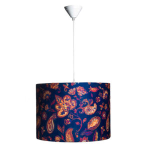 Stoffen Hanglamp met Fluwelen Trommel Lampenkap Saltanati