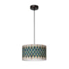 Stoffen Hanglamp met Fluwelen Trommel Lampenkap Sarvin