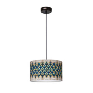 Stoffen Hanglamp met Fluwelen Trommel Lampenkap Sarvin