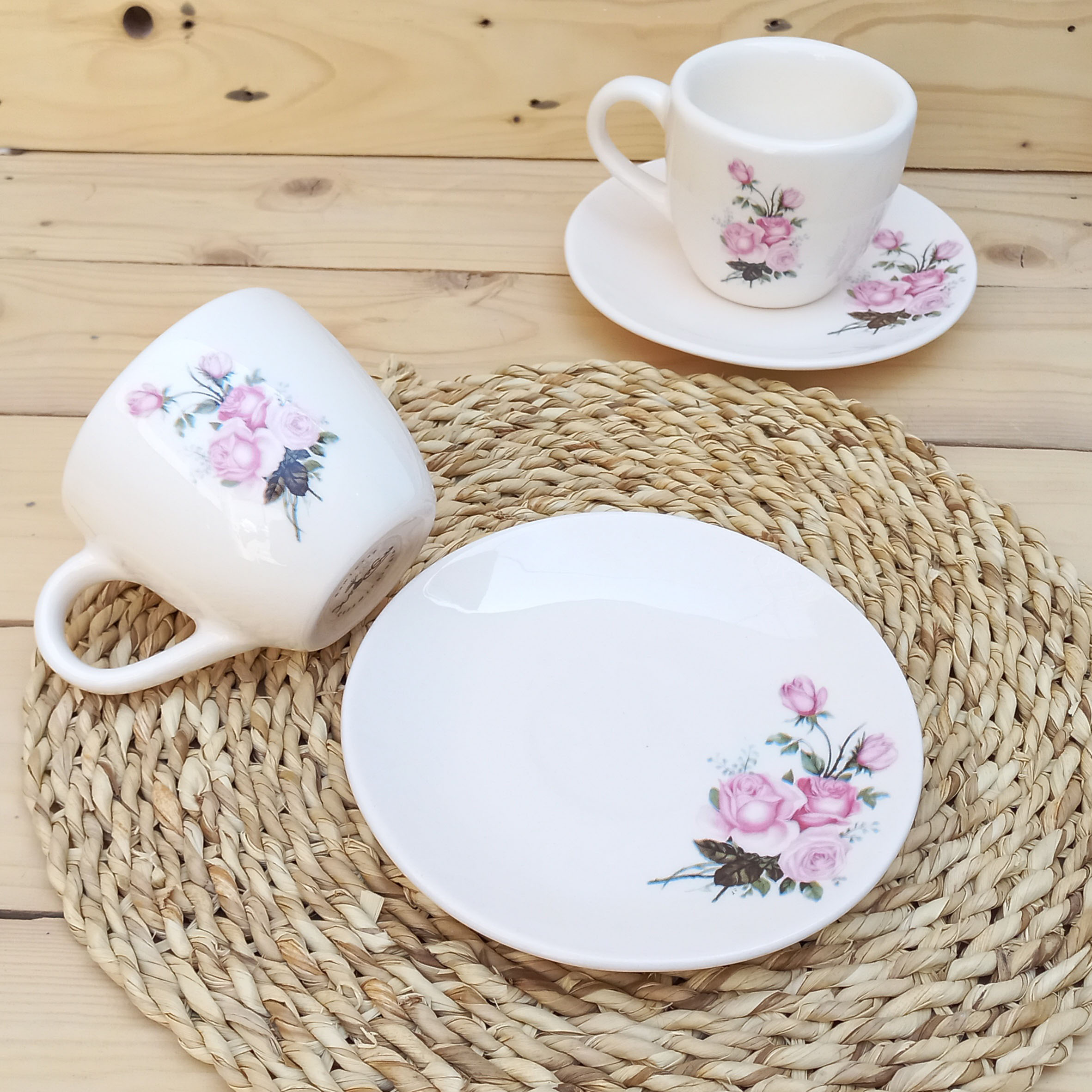 Perzische Theekop Set van 2 met Schotel – Dorsa Keramiek Design