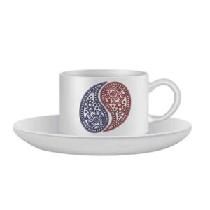 Perzische Theekop Set van 4 met Schotel – Eslimi Keramiek Design