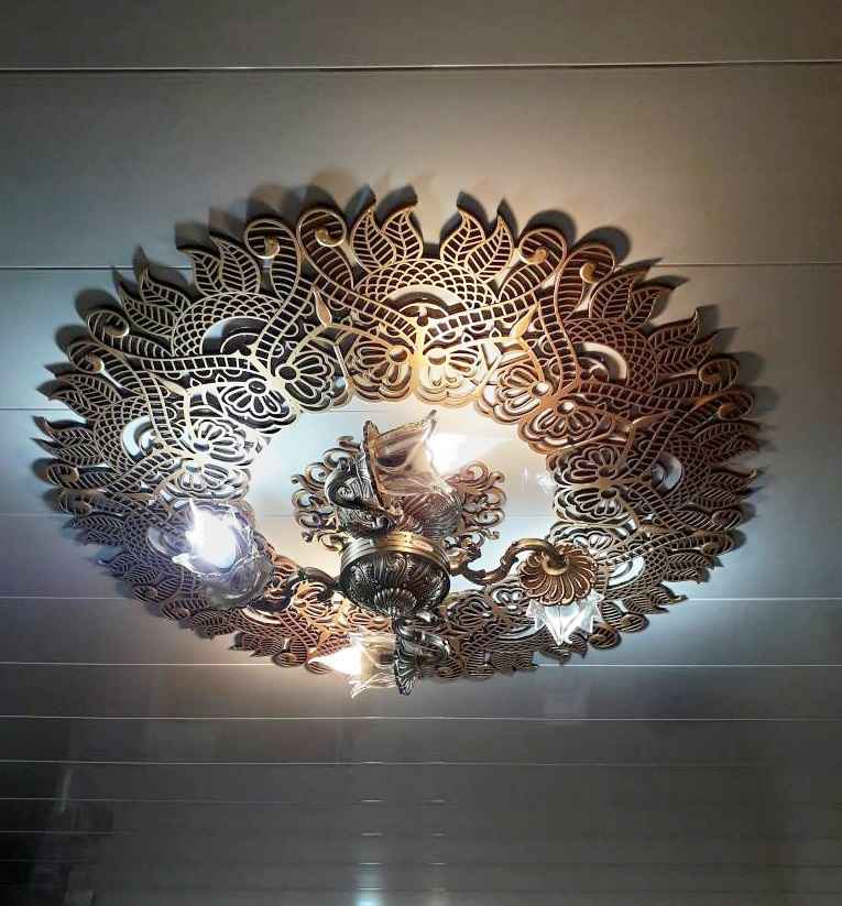Aluminium Semi-flush Kroonluchter Florentijnse en Vintage Stijl Flower