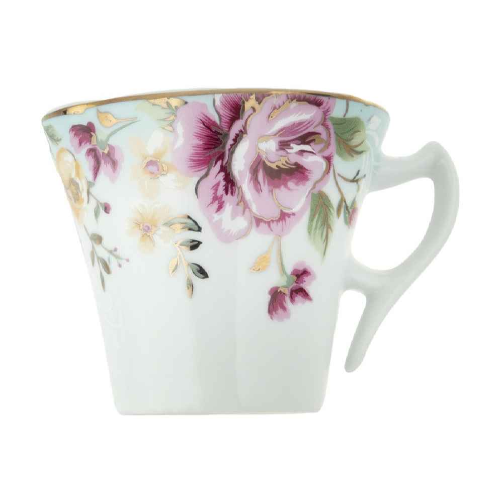 Perzische Theekop Set met Schotel – Bahar Porselein Design (12 stuks)